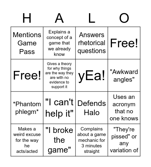 LANCER BINGO Card