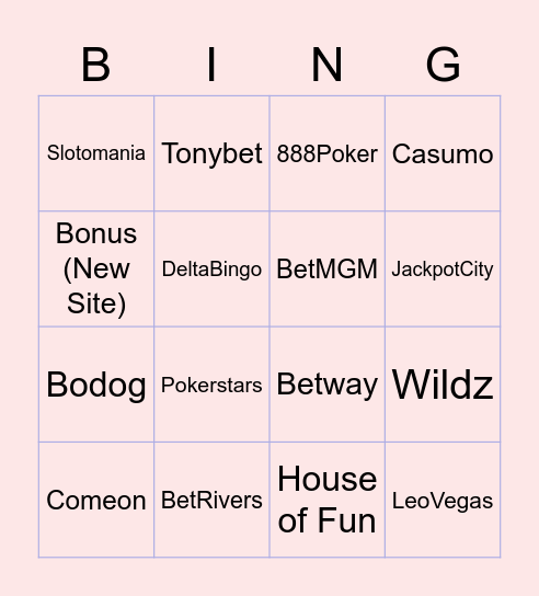 Popup Casino Website Bingo 2022 Bingo Card