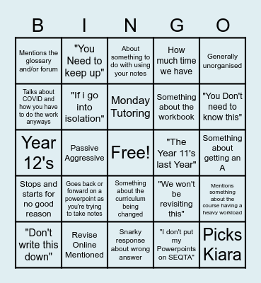 baddie wright bingo Card