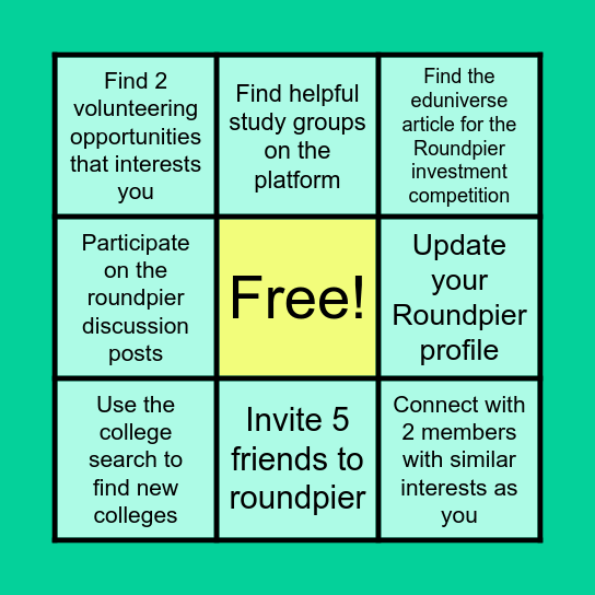 Roundpier Hunt! Bingo Card