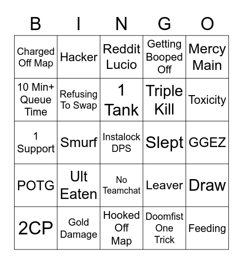 Overwatch Bingo Card