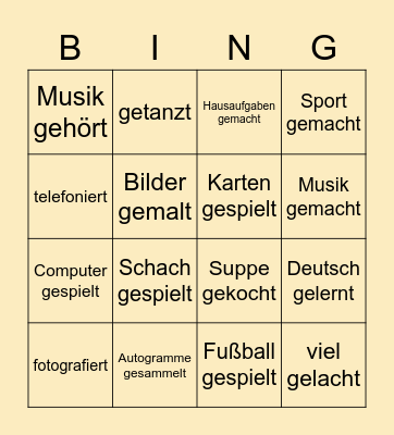 Perfekt KiKu Bingo Card