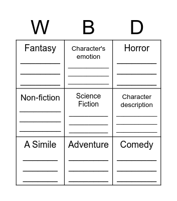 Book Bingo Card