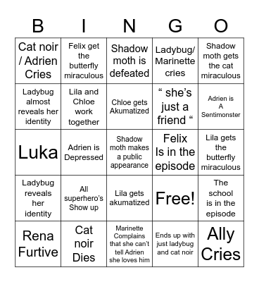 Last attack of Shadow moth Bingo Card
