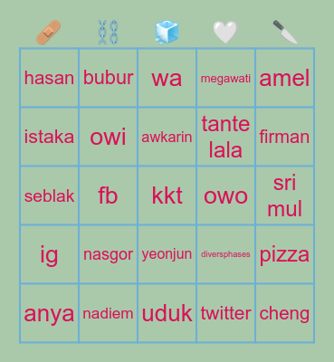 𓍊𓋼🎶 lalachu 🍵𓍊𓋼𓍊 Bingo Card