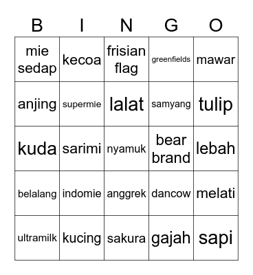 Rasya Bingo Card