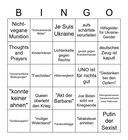 Propagandalf Bingo Card
