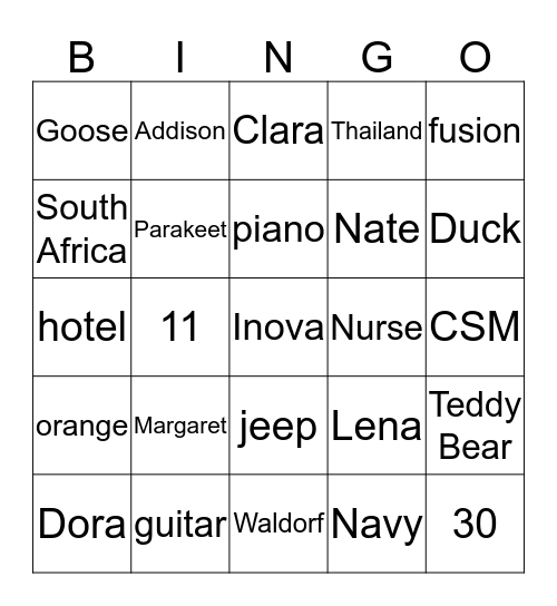 Louise Bingo!!! Bingo Card