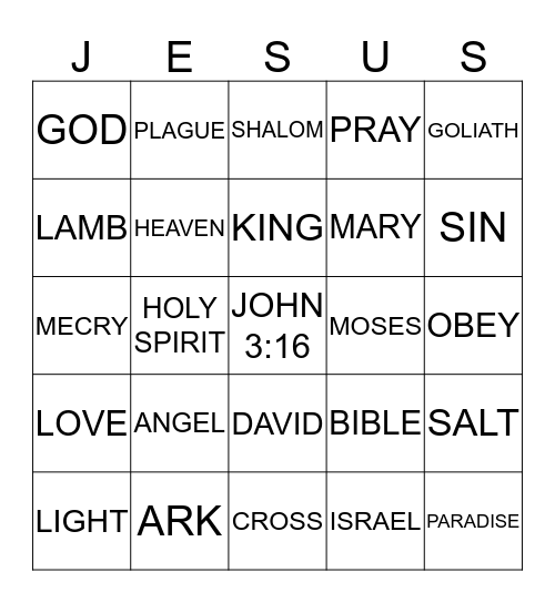 GOD IS GOOD ALL THE TIME Bingo Card