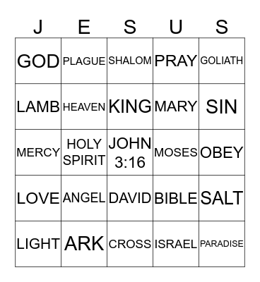 GOD IS GOOD ALL THE TIME Bingo Card