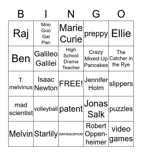14th Goldfish Bingo Card