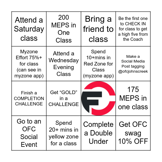 OFC March Madness Bingo Card