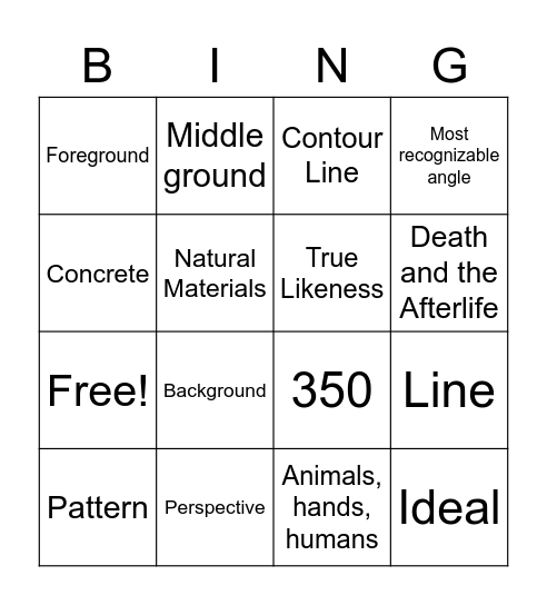 Quiz 2 Bingo Card