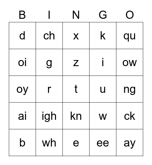 Unit 12 BINGO Card