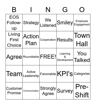 EOS BINGO!  Bingo Card