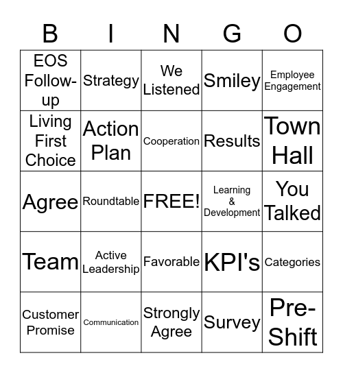 EOS BINGO!  Bingo Card