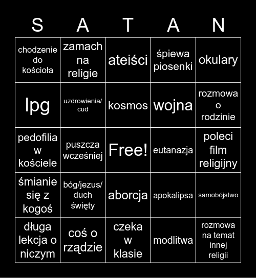 bingo religia Bingo Card