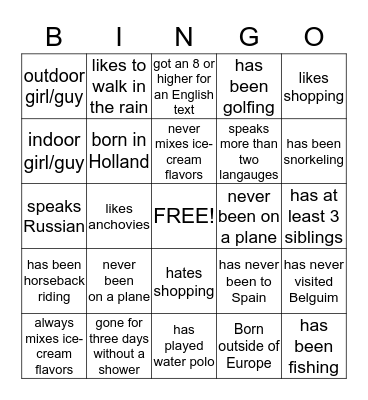 Bingo 1 Bingo Card