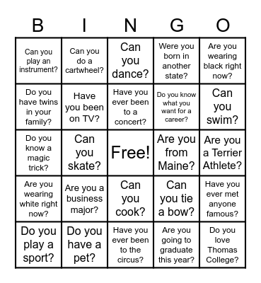 Ice Breaker Bingo Card