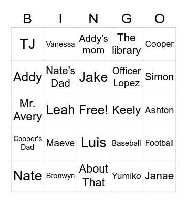 "One of Us is Lying" Unit 2 Bingo Card