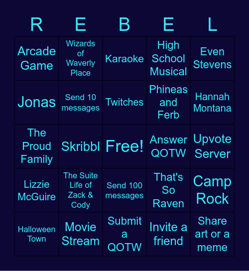 Rebels in Neverland - March 2022 Bingo Card