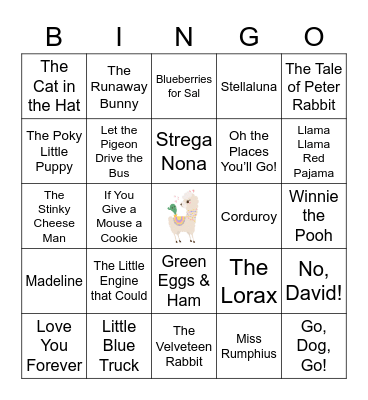 The Children's Book Bingo Card