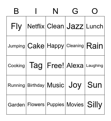 Fun Words Bingo Card