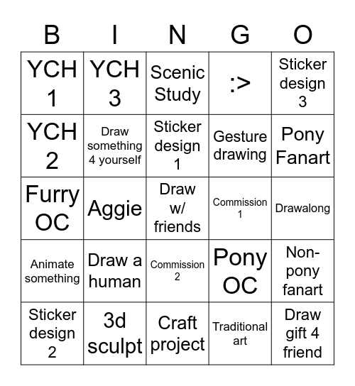 March art bingo Card