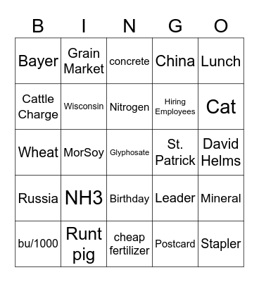 MFA Bingo Card
