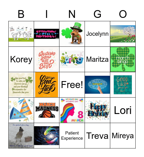 March Bingo Card