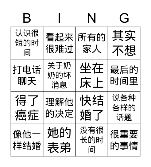 HSM3-好消息还是坏消息 Bingo Card