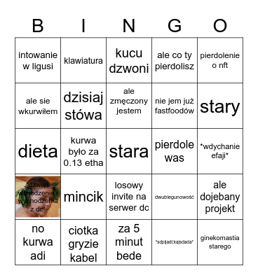 makieła Bingo Card