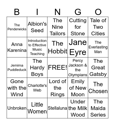 Halcyon Book Bingo Card