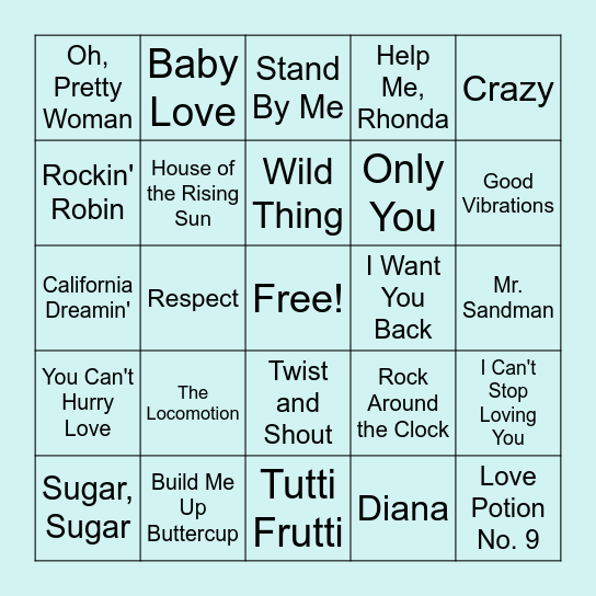 Musical B-I-N-G-O!! Bingo Card