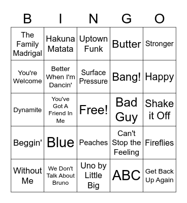 Kendrick's Difficult BINGO Card