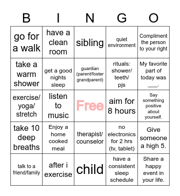 Group Bingo Card