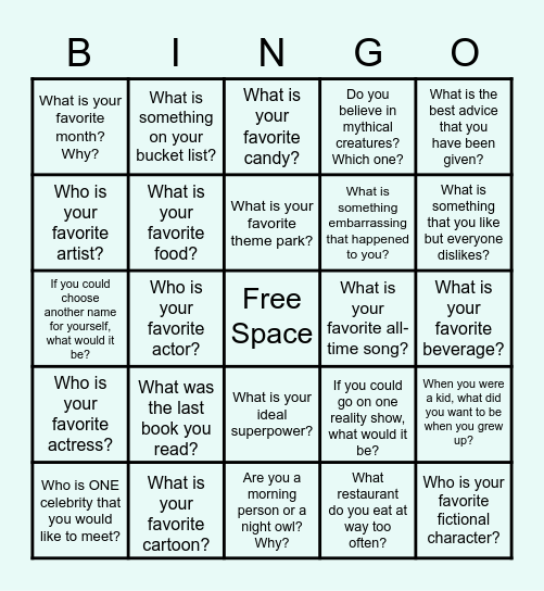 Bingo Friendshipping Bingo Card
