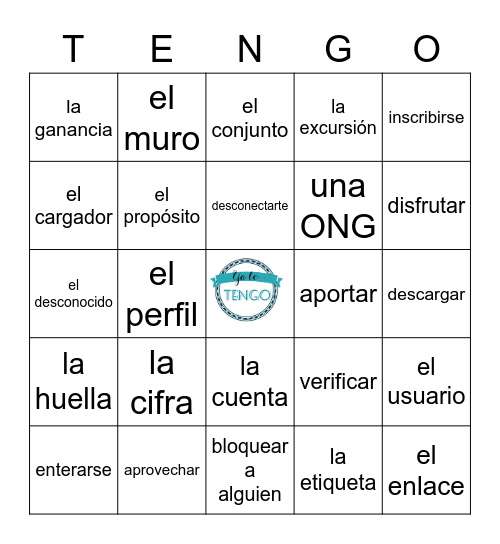 U 2 VOCABULARIO 1, 2, 5, EXPRESIONES Bingo Card