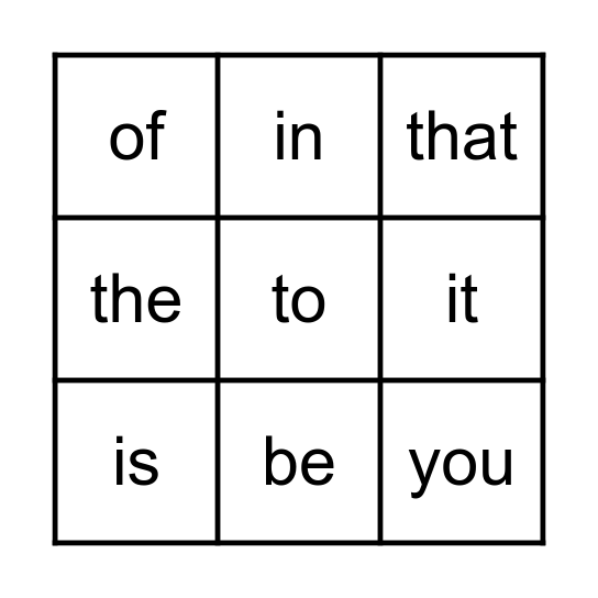 Golden words Bingo Card