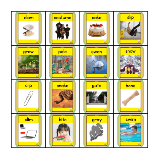 Phonics Bingo Card