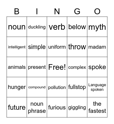 Express yourself Bingo Card