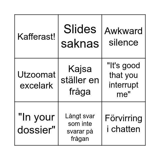 Hälsoek-Bingo Card