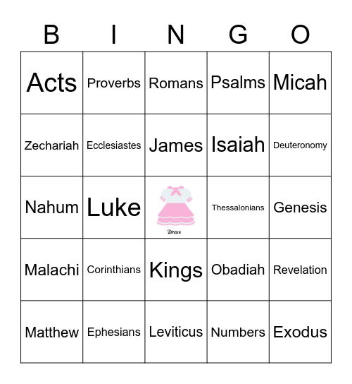 Bible Bingo Card