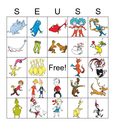 Dr. Seuss Bingo! Bingo Card