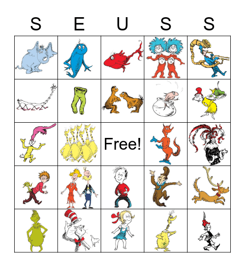 Dr. Seuss Bingo! Bingo Card