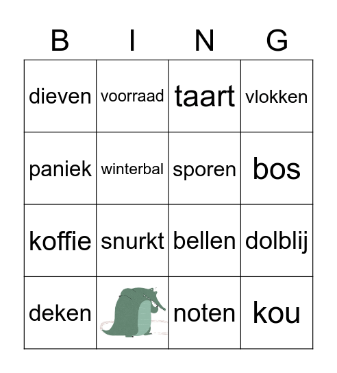 dieven in de sneeuw Bingo Card