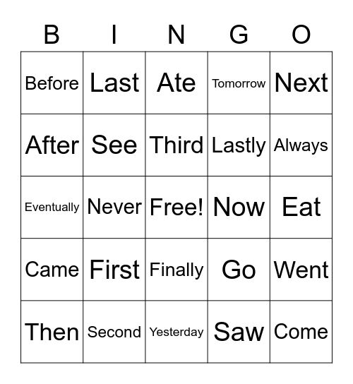 Winter Break Bingo Card