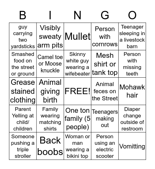 2015 Illinois State Fair Bingo Card