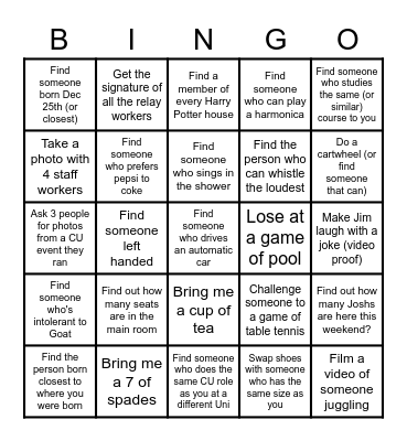 Forum Midlands Bingo Card