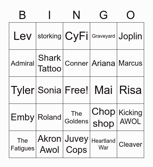 Unwind Bingo Card